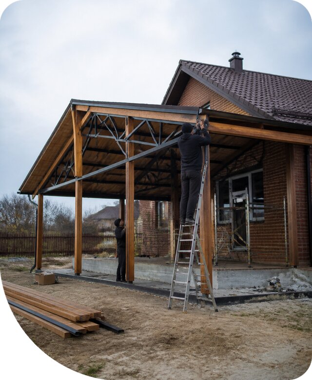Пристройка навеса к дому и участку в Калининграде под ключ